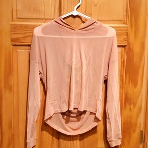 Sheer athleisure hooded top